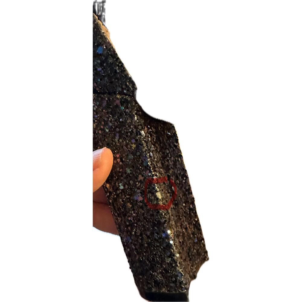 Betsy Johnson Women's Black‎ Glitter Platform Block Heel Sandals Size 8 1/2 - Picture 6 of 7